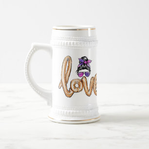 Paarse Girly Sunbril Valentijnsdag Love Bierpul