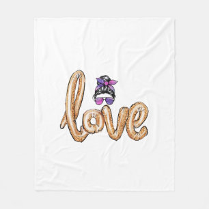 Paarse Girly Sunbril Valentijnsdag Love Fleece Deken