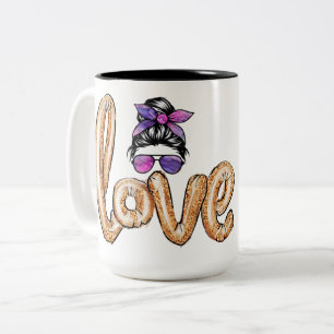 Paarse Girly Sunbril Valentijnsdag Love Tweekleurige Koffiemok