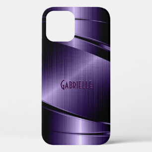 Paarse gladde metalen aluminium blikjes iPhone 12 pro hoesje