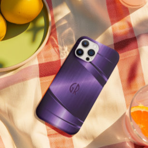 Paarse gladde metalen aluminium blikjes iPhone 15 pro case