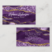 Paarse Glam Glitter Agate Mode Stylist Modern Visitekaartje (Voorkant / Achterkant)