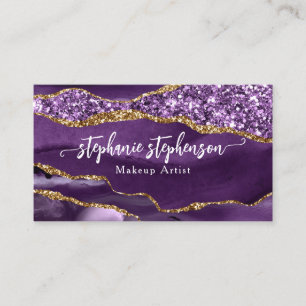 Paarse Glam Glitter Agate Mode Stylist Modern Visitekaartje