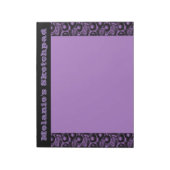 Paarse Glam Pebble Sketch Pad Notitieblok (Gedraaid)