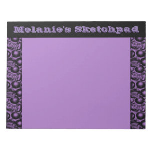 Paarse Glam Pebble Sketch Pad Notitieblok