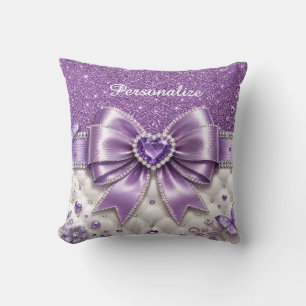 Paarse Glam Strik Diadeem Persoonlijk Ontwerp Kussen