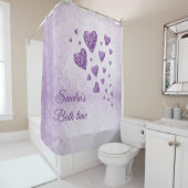 Paarse glans lavendel glitter douchegordijn (In situ)