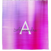 Paarse-glans metallisch hedendaags monogram douchegordijn (Voorkant)