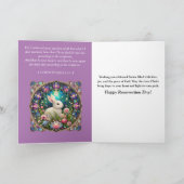 Paarse Glas in lood paashaas Christelijk Feestdagen Kaart (Binnen)