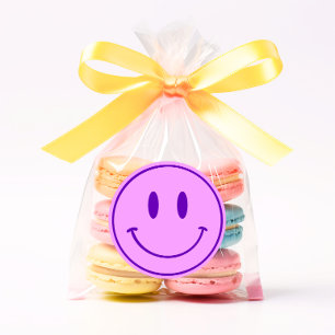 Paarse glimlach Een Happy Dude/Gal Verjaardag Stic Ronde Sticker