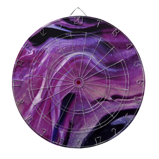 Paarse glitter Abstract gemarmerde acrylverf Dartbord (Voorkant)