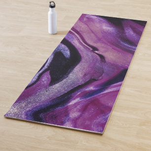Paarse glitter Abstract gemarmerde acrylverf Yogamat