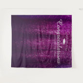 Paarse Glitter Afstudeerfoto Booth Achtergrond Wandkleed (Voorkant (horizontaal))