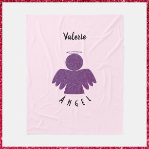  Paarse Glitter Angel Fleece Deken