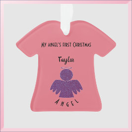  Paarse Glitter Angel Ornament