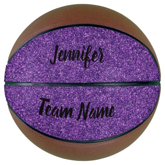 Paarse Glitter Basketball Mini Basketbal (Voorkant)
