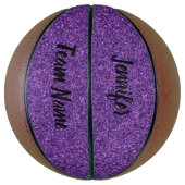 Paarse Glitter Basketball Mini Basketbal (Verticaal)