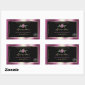Paarse Glitter Black Floral Product Labels Logo (Vel)