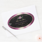 Paarse Glitter Black Floral Product Labels Logo (Envelop)