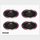Paarse Glitter Black Floral Product Labels Logo (Vel)