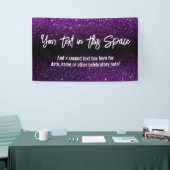 Paarse glitter & Black Ombre Jouw tekst hier Spandoek (Beurs)