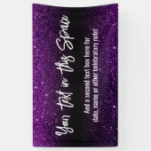 Paarse glitter & Black Ombre Jouw tekst hier Spandoek (Verticaal)