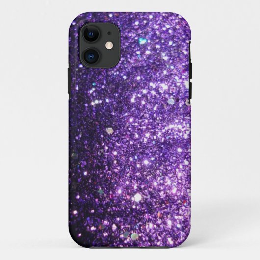 Paarse Glitter-blik Case-Mate iPhone Case (Achterkant)