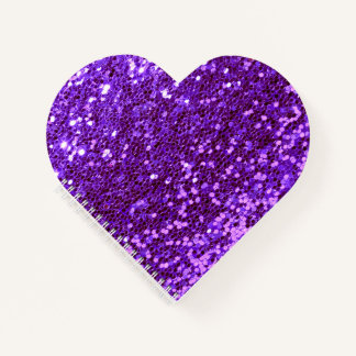 Paarse Glitter Bling Sparkle Shiny Girly Chic Notitieboek