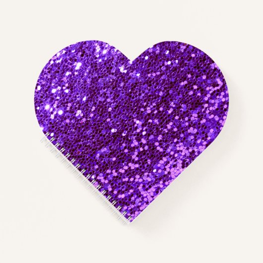 Paarse Glitter Bling Sparkle Shiny Girly Chic Notitieboek (Voorkant)