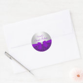 Paarse Glitter & Bow Sweet Sixteen Sticker (Envelop)