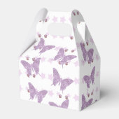 Paarse Glitter Butterfly Birthday Gable Favor Box Bedankdoosjes (Achterkant)