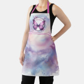 Paarse Glitter Butterfly - Gepersonaliseerd Initia Schort (Insitu)