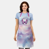 Paarse Glitter Butterfly - Gepersonaliseerd Initia Schort (Gedragen)