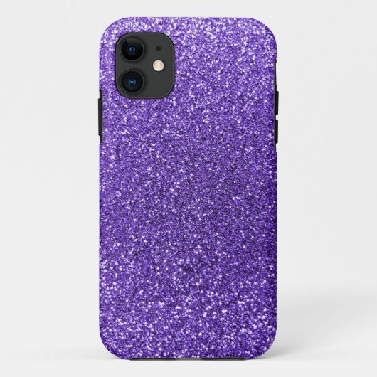 Paarse glitter Case-Mate iPhone case (Achterkant)