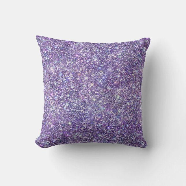 Paarse glitter Confetti Sparkle Kussen (Voorkant)