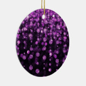 Paarse Glitter Diamonds Keramisch Ornament (Rechts)