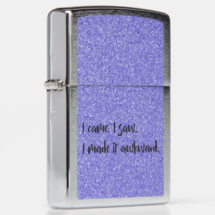Paarse glitter die ik maakte Awkward Zippo Lighter