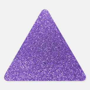 Paarse glitter driehoek sticker