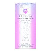 Paarse glitter Drip Strawberry Sweets Dessert Menu (Voorkant)