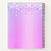 Paarse glitter druppelt aardbeibesthoudende zoetst notitieboek (Achterkant)