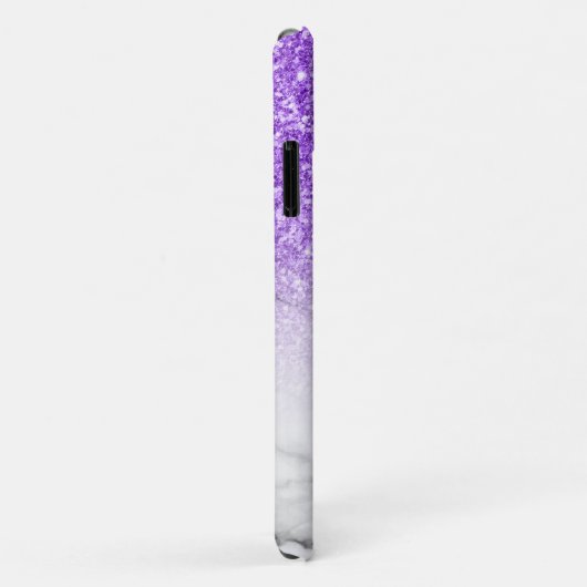 Paarse glitter en gemarmerd Case-Mate iPhone case (Achterkant/rechts)