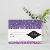 Paarse Glitter- en Glamour Salon-cadeaubon (Staand voorkant)