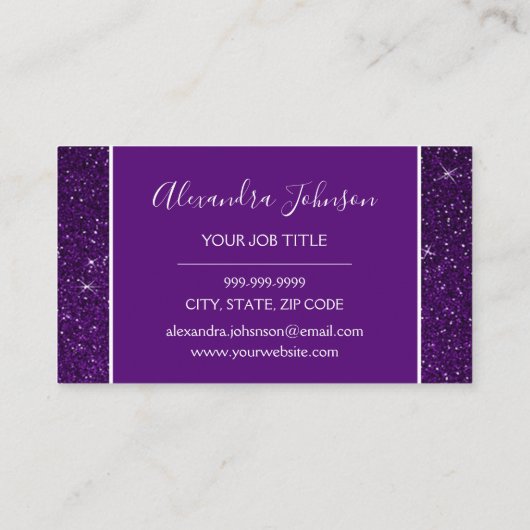 Paarse Glitter en Sparkle Girly Loyalty Punch (Achterkant)