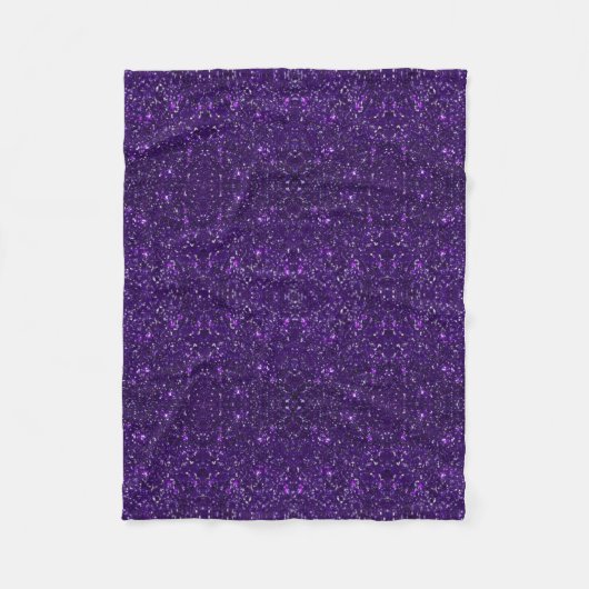 Paarse Glitter Fleece Blanket Deken (Voorkant)