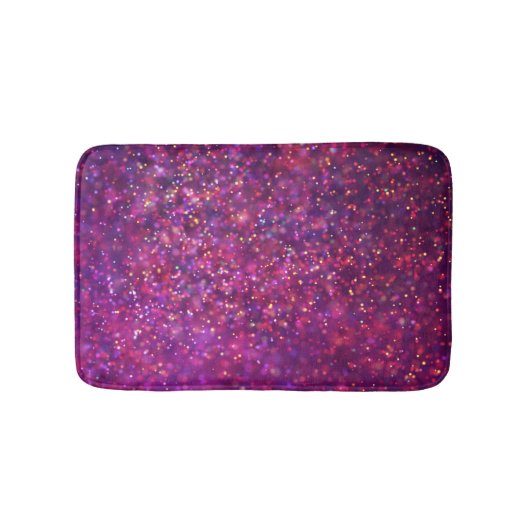 Paarse Glitter Floral op maat Badmat (Voorkant)