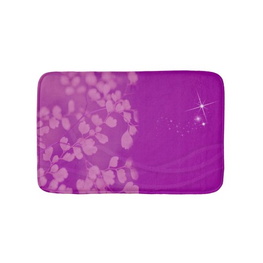 Paarse Glitter Floral op maat Badmat (Voorkant)