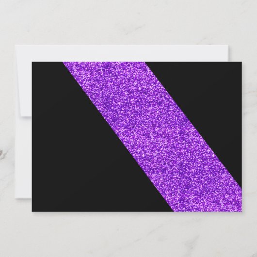 Paarse Glitter Foto Lijst Uitnodiging Afstuderen (Achterkant)