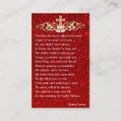 Paarse Glitter Funeral Memorial Prayer Visitekaartje (Achterkant)