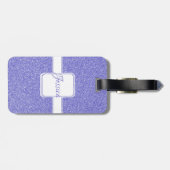 Paarse Glitter Gepersonaliseerd Bagage Label (Achterkant horizontaal)
