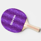 Paarse Glitter Girly Glam Bling Modern Tafeltennisbatje (Zijkant)